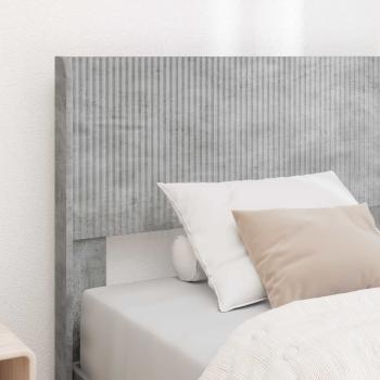 Bettgestell mit Stauraum und Kopfteil Betongrau 90 x 190 cm