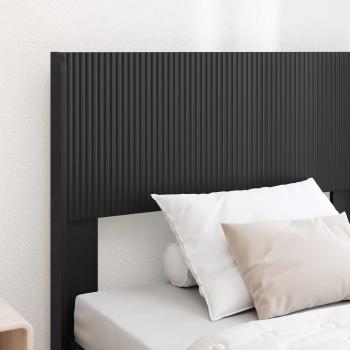 Bettgestell mit Stauraum und Kopfteil Schwarz 75 x 190 cm