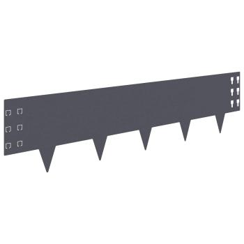 Raseneinfassung 30 stk. 100 x 25 cm Stahl Anthrazit