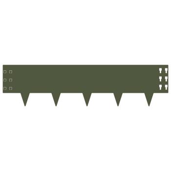 Raseneinfassung 10 stk. 100 x 25 cm Stahl Olivgrün