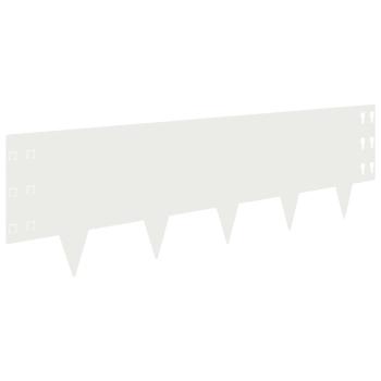 Raseneinfassung 20 stk. 100 x 30 cm Stahl Weiß