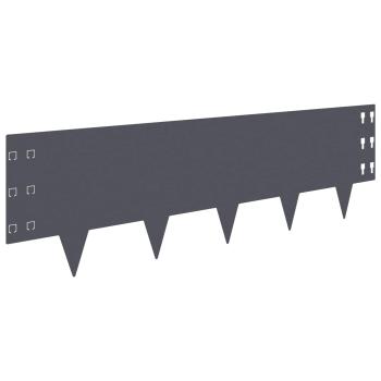 Raseneinfassung 20 stk. 100 x 30 cm Stahl Anthrazit