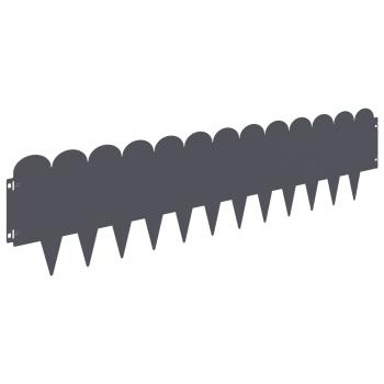 Raseneinfassung 10 stk. 103 x 25 cm Stahl Anthrazit