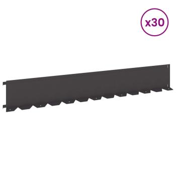 Raseneinfassung 30 stk. 102 x 15 x 4 cm Stahl Schwarz