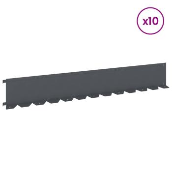 Raseneinfassung 10 stk. 102 x 15 x 4 cm Stahl Anthrazit