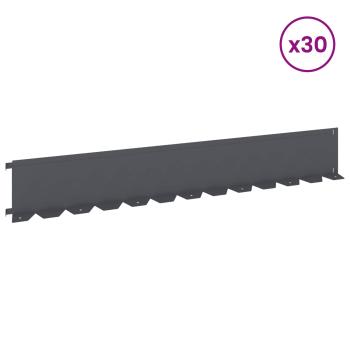 Raseneinfassung 30 stk. 102 x 15 x 4 cm Stahl Anthrazit