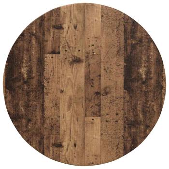 Tischplatte Ø 80 x 1,5 cm Rund Holzwerkstoff Altholz