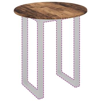 Tischplatte Ø 80 x 1,5 cm Rund Holzwerkstoff Altholz