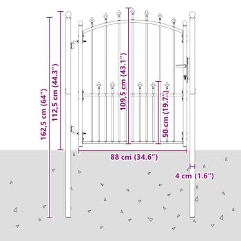Zauntor EMMEN mit Spikes Stahl 104 x 109,5 cm Grün