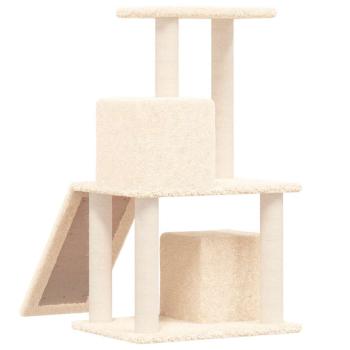 Kratzbaum mit Sisal-Kratzsäulen Creme 82 cm