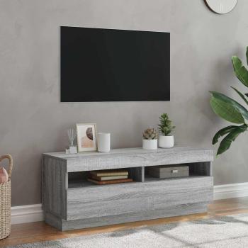 ARDEBO.de - TV-Schrank mit LED-Leuchten Grau Sonoma 100x35x40 cm