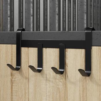 ARDEBO.de - Trensenhalter mit 4 Haken Schwarz Stahl