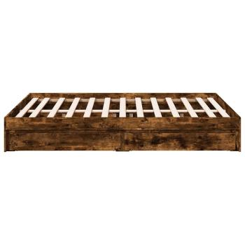 Bettgestell mit Schubladen Räuchereiche 120x200cm Holzwerkstoff
