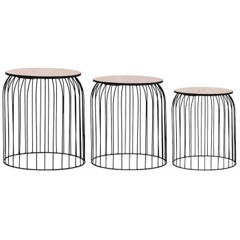 ARDEBO.de - Couchtische 3 Stk. Schwarz