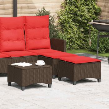 ARDEBO.de - Gartenhocker mit Kissen 2 Stk. Braun 55x55x36 cm Poly Rattan