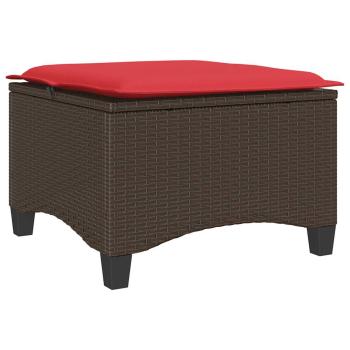 Gartenhocker mit Kissen 2 Stk. Braun 55x55x36 cm Poly Rattan