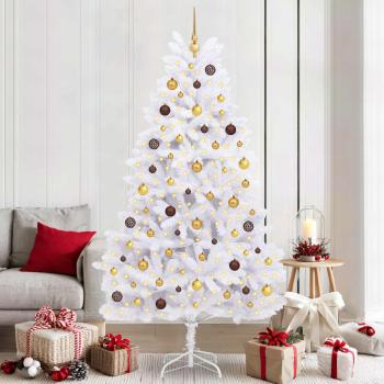 ARDEBO.de - Künstlicher Weihnachtsbaum 210 cm PVC und Stahl Weiß