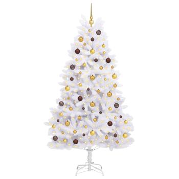 Künstlicher Weihnachtsbaum 210 cm PVC und Stahl Weiß