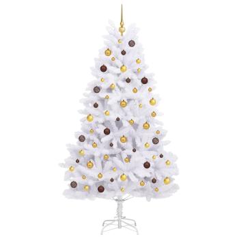 Künstlicher Weihnachtsbaum 210 cm PVC und Stahl Weiß