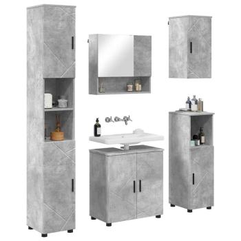 Badezimmermöbel-Set 5 stk. Beton Grau 61 x 35 x 64 cm