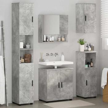 Badezimmermöbel-Set 5 stk. Beton Grau 61 x 35 x 64 cm