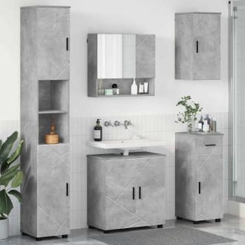 ARDEBO.de - Badezimmermöbel-Set 5 stk. Beton Grau 61 x 35 x 64 cm