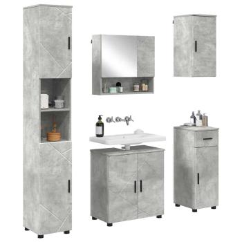 Badezimmermöbel-Set 5 stk. Beton Grau 61 x 35 x 64 cm