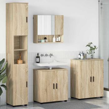 ARDEBO.de - Badezimmermöbel-Set 4 stk. Sonoma-Eiche 61 x 35 x 64 cm