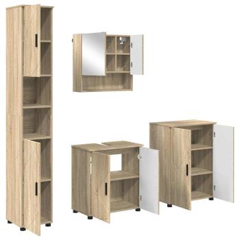 Badezimmermöbel-Set 4 stk. Sonoma-Eiche 61 x 35 x 64 cm