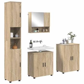 Badezimmermöbel-Set 4 stk. Sonoma-Eiche 61 x 35 x 64 cm