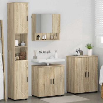 Badezimmermöbel-Set 4 stk. Sonoma-Eiche 61 x 35 x 64 cm
