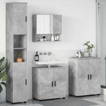 ARDEBO.de - Badezimmermöbel-Set 4 stk. Beton Grau 61 x 35 x 64 cm