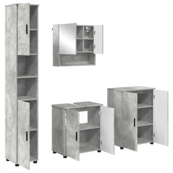 Badezimmermöbel-Set 4 stk. Beton Grau 61 x 35 x 64 cm