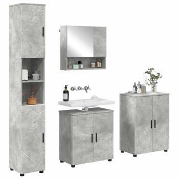 Badezimmermöbel-Set 4 stk. Beton Grau 61 x 35 x 64 cm