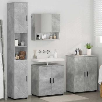 Badezimmermöbel-Set 4 stk. Beton Grau 61 x 35 x 64 cm