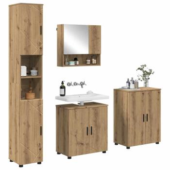 Badezimmermöbel-Set 4 stk. Artisan-Eiche 61 x 35 x 64 cm