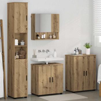 Badezimmermöbel-Set 4 stk. Artisan-Eiche 61 x 35 x 64 cm