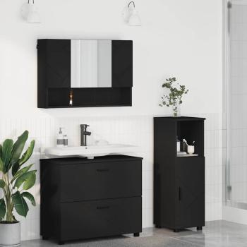 ARDEBO.de - Badezimmermöbel-Set 3 stk. Schwarz 76,5 x 35 x 64 cm