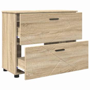 Badezimmermöbel-Set 3 stk. Sonoma-Eiche 76,5 x 35 x 64 cm
