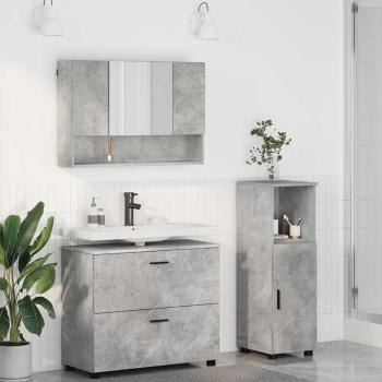 ARDEBO.de - Badezimmermöbel-Set 3 stk. Beton Grau 76,5 x 35 x 64 cm