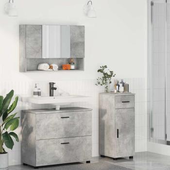ARDEBO.de - Badezimmermöbel-Set 3 stk. Beton Grau 76,5 x 35 x 64 cm