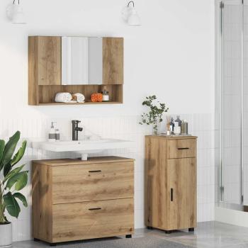 ARDEBO.de - Badezimmermöbel-Set 3 Stk. Artisan-Eiche 76,5 x 35 x 64 cm