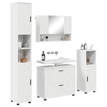 Badezimmermöbel-Set 4 stk. Weiß 35 x 30 x 192 cm