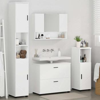 Badezimmermöbel-Set 4 stk. Weiß 35 x 30 x 192 cm