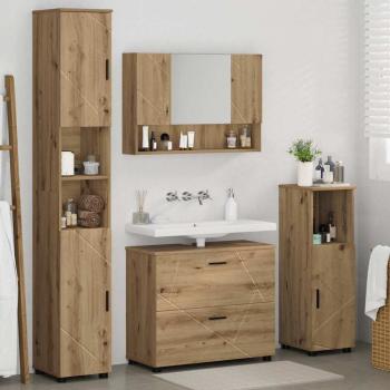 Badezimmermöbel-Set 4 Stk. Artisan-Eiche 35 x 30 x 192 cm