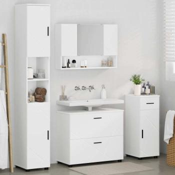 Badezimmermöbel-Set 4 stk. Weiß 35 x 30 x 192 cm
