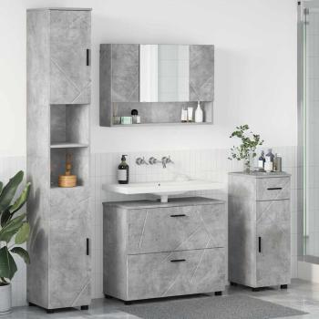 ARDEBO.de - Badezimmermöbel-Set 4 stk. Beton Grau 35 x 30 x 192 cm