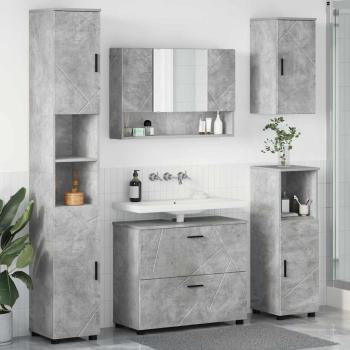 ARDEBO.de - Badezimmermöbel-Set 5 stk. Beton Grau 35 x 30 x 192 cm