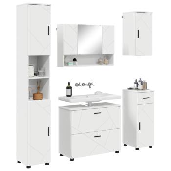 Badezimmermöbel-Set 5 stk. Weiß 35 x 30 x 192 cm