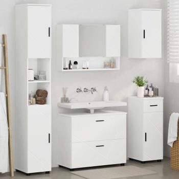 Badezimmermöbel-Set 5 stk. Weiß 35 x 30 x 192 cm